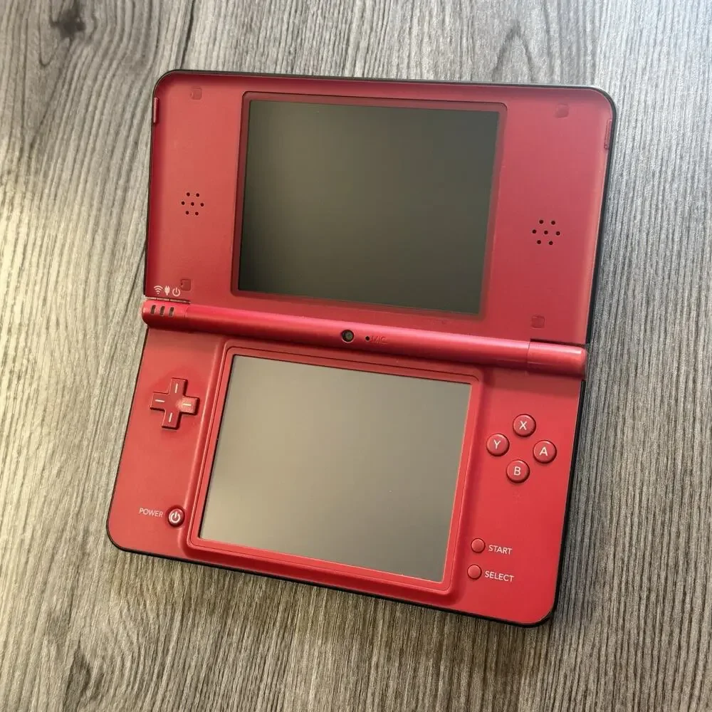 Nintendo DSi XL Red Console UTL-001 w/ 4GB Memory Card, Charger, & Case Modded